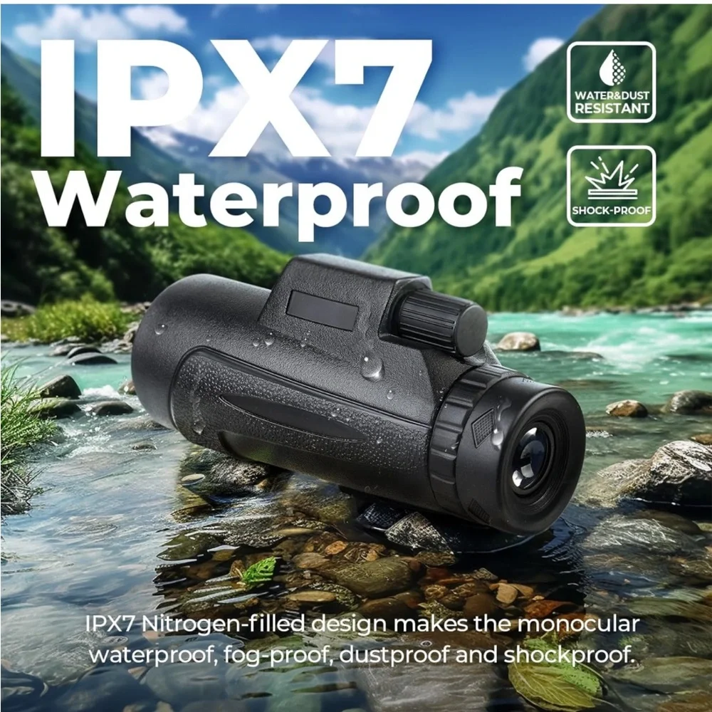 12x200 HD Monocular Telescope for Smartphone, Monocular High Powered